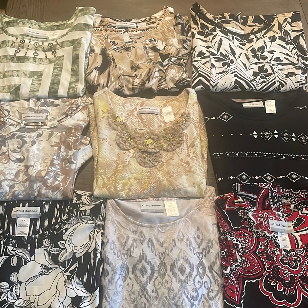 Alfred Dunner Mixed Lot 2 - Short and Long Sleeve Tops - Size PM